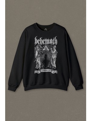 Siyah Unisex Sweatshirt Behemoth The Satanist Ben Sahar Metal Music Guitar Baskılı Sweat