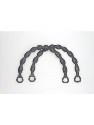 Gül Bambu Çanta Sapları Boncuklu Model - Std Siyah