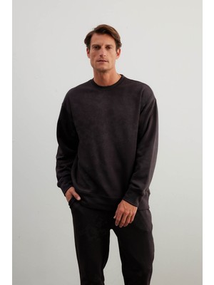 Erkek Pamuklu Üç Iplik Uzun Kollu Sweatshirtt