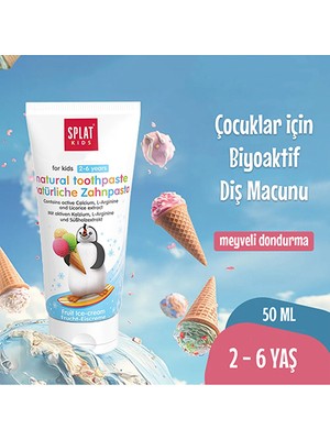 Splat Meyveli Dondurma Tadında Çocuk Diş Macunu 50 Ml SLS İçermez Doğal Aroma