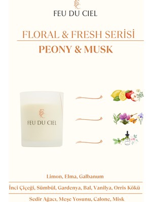 FEU DU CIEL Premium Peony & Musk Şakayık Ve Misk Kokulu Mum 150 gr