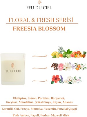 Feu du Ciel Premium Freesia Blossom Mandalina Portakal Limon Kokulu Mum 150 gr