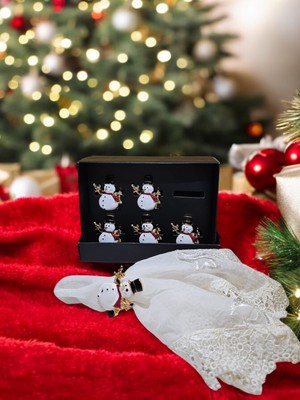 6'lı Kardan Adam Dekoratif Peçetelik