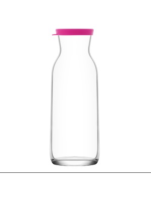 Lav Fonte Cam Karaf Tekli 1,2 L Pembe Silikon Kapaklı (Sürahi )