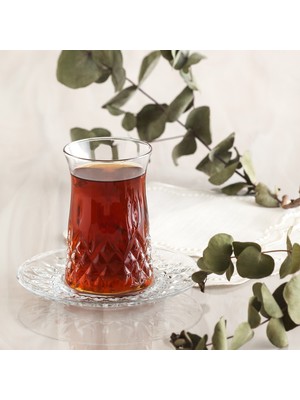 Lav Odin Cam Çay Seti 6 Kişilik 170 ml (6 Çay Bardağı, 6 Çay Tabağı)