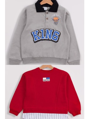 Harika Kids Erkek Çocuk 2'li Paket Basic Sweatshirt