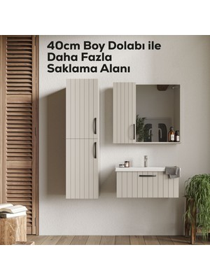 Creavit D10 40 cm Sağ Boy Dolabı Melamin Gövde Lake Kapak