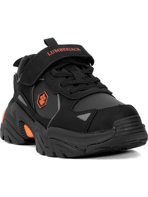 Lumberjack 101887052 4W Kong Jr 4pr Filet Erkek Çocuk Klasik Sneaker Siyah - Turuncu