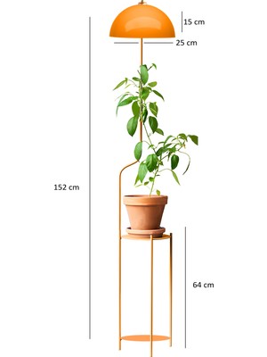 Homing Luopi Turuncu Çiçek Standlı Raflı Lambader 241780