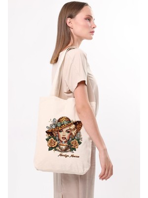 Çınar Bez Çanta Kanvas Marilyn Monroe Baskılı Bez Çanta