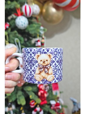 Pekshop Bleu Blanch Tasarım Ayıcıklı Teddy Bear Fincan Ince Zarif Kupa Bardak