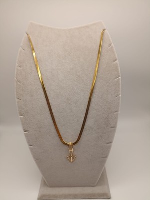 Tılsım Accesories Çelik Kolye+ Zirkon Charm Gold