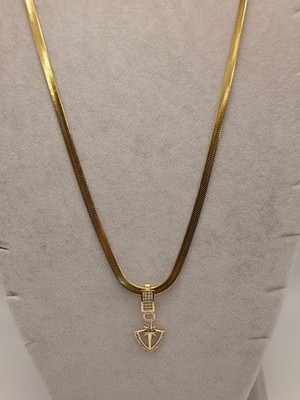 Tılsım Accesories Çelik Kolye+ Zirkon Charm Gold