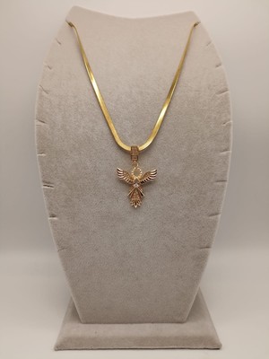 Tılsım Accesories Çelik Kolye+ Zirkon Charm Gold