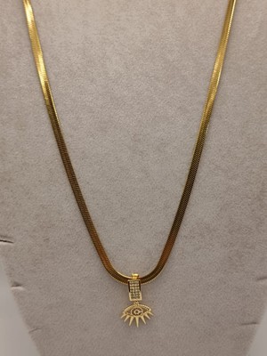 Tılsım Accesories Çelik Kolye+ Zirkon Charm Gold