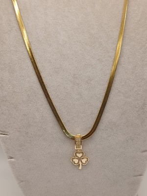 Tılsım Accesories Çelik Kolye+ Zirkon Charm Gold