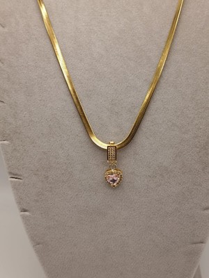 Tılsım Accesories Çelik Kolye+ Zirkon Charm Gold