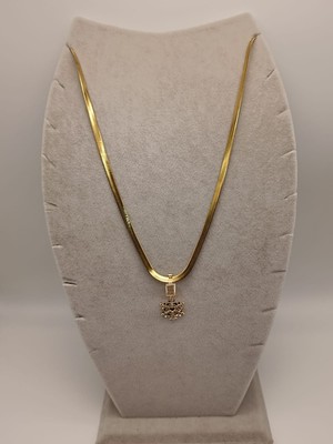 Tılsım Accesories Çelik Kolye+ Zirkon Charm Gold