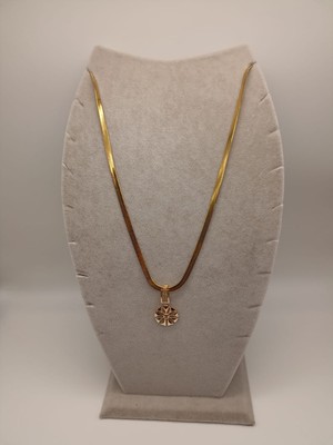 Tılsım Accesories Çelik Kolye+ Zirkon Charm Gold