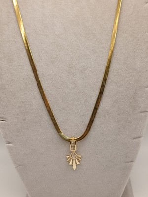 Tılsım Accesories Çelik Kolye+ Zirkon Charm Gold