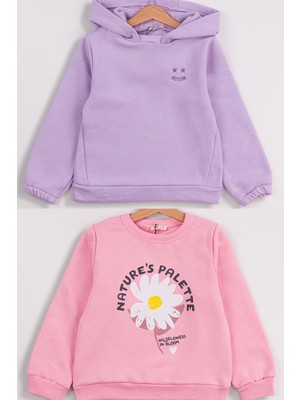 Harika Kids Kız Çocuk 2'li Paket Basic Sweatshirt