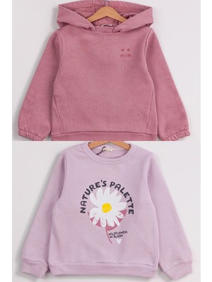 Harika Kids Kız Çocuk 2'li Paket Basic Sweatshirt