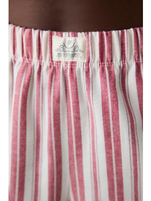 Aria Striped Kırmızı Gömlek Pantolon Pijama Takımı