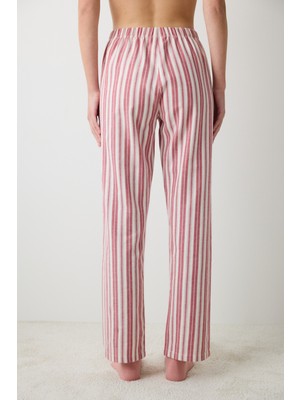 Aria Striped Kırmızı Pantolon