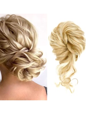 Colezium Saçlı Lastikli Kuyruklu Topuz Toka / Balköpüğü / Açık Platin Röfle