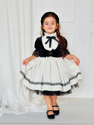 Siyah Kadife Kız Bebek Kostümü,doğum Günü Elbise,fotoğraf Çekim Elbise,0-12 Yaş Uygun