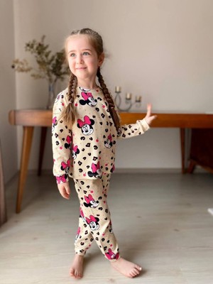 Nina Kids  Pamuk Minnie Fitilli Kız Pijama Takımı 6 Yaş