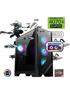 Güneysu Ryzen 5 7600 16GB Ddr5 1tb SSD Rtx 4070 Ti Super 240MM B650 SIVI SOĞUTMA Oyun Bilgisayarı