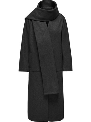 Only Koyu Füme Kadın Kaban Onlelba Lıfe Scarf Coat Otw