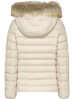 Tommy Jeans Krem Kadın Şişme Mont Tjw Basıc Hooded Down Jacket Ext