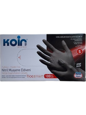 Siyah Nitril Pudrasız Eldiven