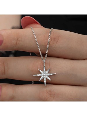 Cey jewelry Gümüş Kutup Yıldızı Kadın Kolye