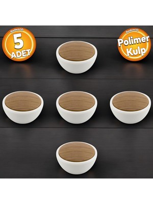 Badem10 Piyano Polimer Düğme Kulp Dışbükey Aytaşı Ceviz Dolap Mobilya Mutfak Çekmece Kulpu Kulbu 5 ADET