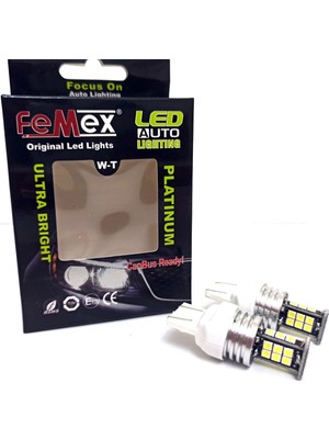 Femex T20 7440/7443 Tek Duy/çit Duy 3030 Chip 24SMD Beyaz LED Ampul