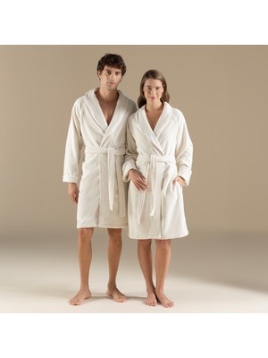 Eva Cotton Unısex Bornoz Ekru