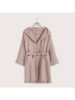 Little Basic Kapüşonlu Bornoz Pembe