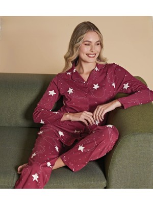 Over Sleep 1418 Poleren Mürdüm Bayan Pijama Takım