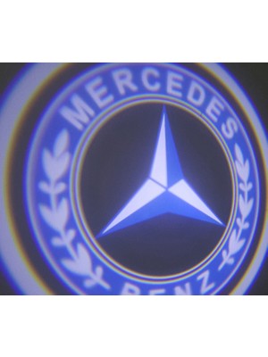 Femex Mercedes-Benz Araçlar Için Pilli Yapıştırmalı Kapı Altı LED Logo