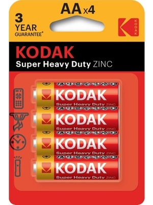Kodak Çinko Karbon Blister Kalem Pil 4'lü Aa
