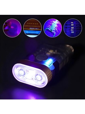 Cevval Edc V3 Uv Çok Modlu Şarj Edilebilir Flashlight Mini El Feneri