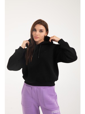 Sweatshirt Nakışlı Kapşonlu Şardonlu
