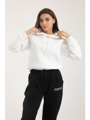 WKM GOLD Sweatshirt Nakışlı Kapşonlu Şardonlu