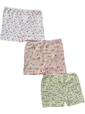 Desenli Kız Çocuk Boxer Külot 3 Adet
