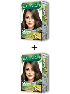 Sea Color 2X2 Tüp Krem Saç Boyası Seti Yoğun Küllü Kumral No:7.11