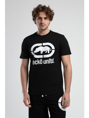 Ecko Unltd. MARC Siyah_B Bisiklet Yaka Baskılı Standard Fit Erkek Tshirt