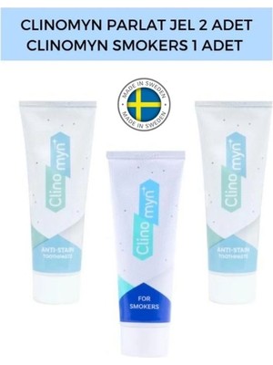 Clinomyn Smokers 75 ml + Temizle Parlat Diş Beyazlatan ve Parlatan Fresh Jel Diş Macunu 75 ml x 2